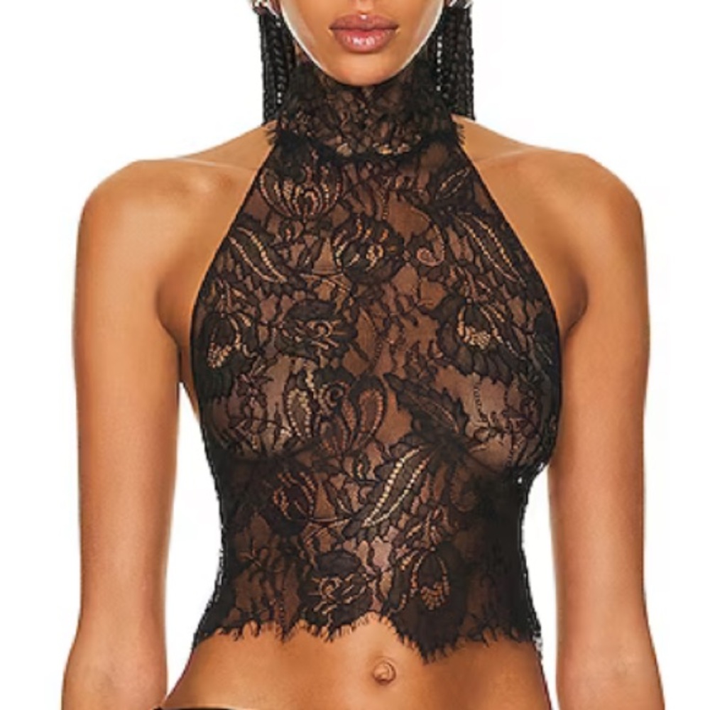 Retrofete Violet Top Black Lace